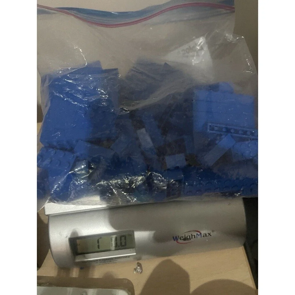 Lot of 1 Lbs Lego Bricks Random Blue Parts Pieces Rectangular Square 1 Pound - Picture 3 of 3